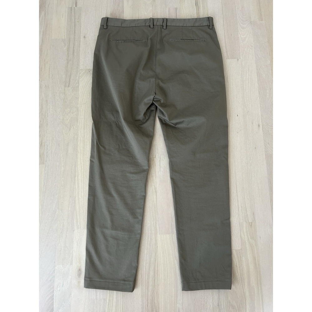 ASKET The Slim Chino Green Pants Green Slim Fit Stretch Cotton Size 33 - Picture 4 of 5